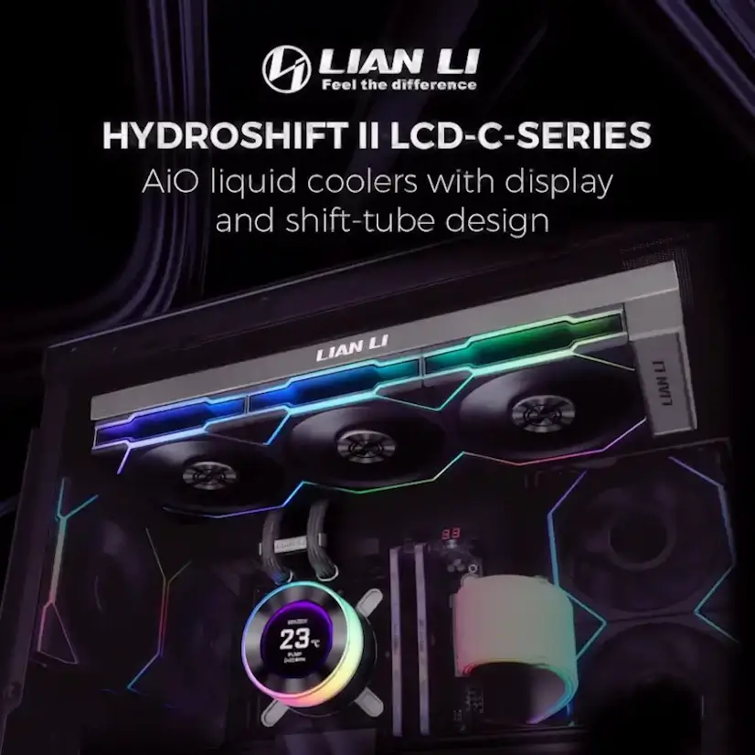 Montaje Refrigeración Líquida LIAN LI Hydroshift II LCD Gaming PC El Cuadrón Montaje Refrigeración Líquida LIAN LI Hydroshift II LCD Gaming PC El Cuadrón